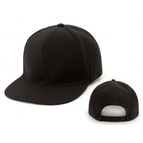 Exhibit Black Flat Brim Snapback Nublank Caps